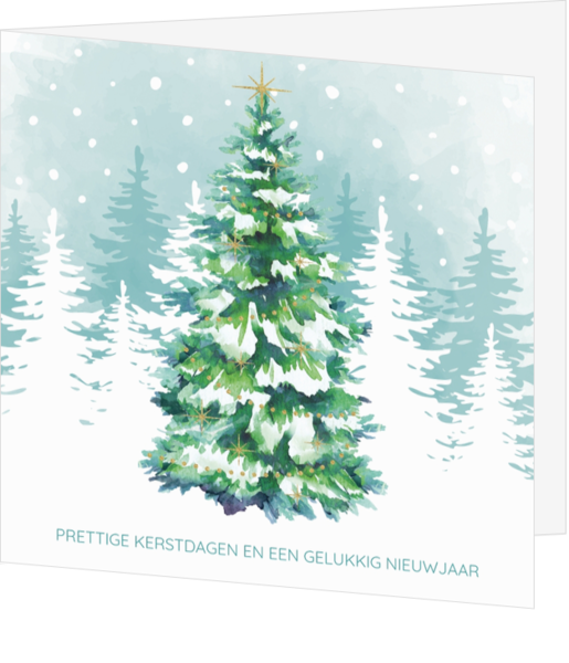 Mix & Match Kerstkaart - Waterverf kerstboom