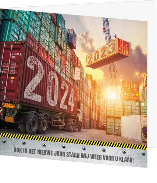 Mix & Match Kerstkaart - Transport containers 2024