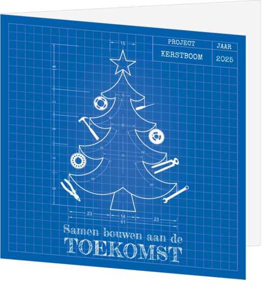 Mix & Match Kerstkaart - Blueprint kerstboom