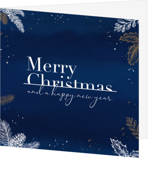 Mix & Match Kerstkaart - Kersttakjes op blauw