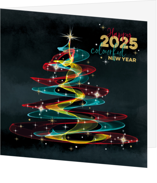 Mix & Match Kerstkaart - Kleurrijke kerstboom 2024