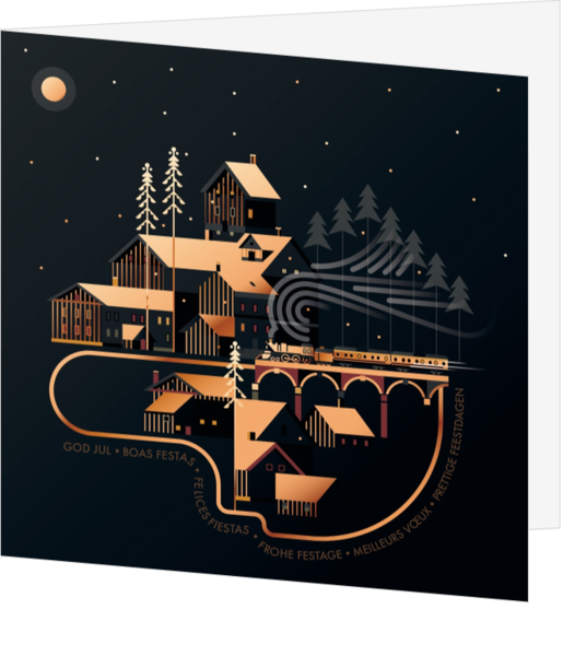 Mix & Match Kerstkaart - Grafisch winterlandschap