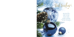 Mix & Match Kerstkaart   Blauwe kerstballen Achterkant/Voorkant