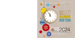 Mix & Match Kerstkaart   Gouden klok Achterkant/Voorkant