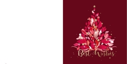 Mix & Match Kerstkaart   Rode kerstboom Achterkant/Voorkant