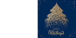 Mix & Match Kerstkaart   Gouden Kerstboom Achterkant/Voorkant