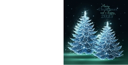 Mix & Match Kerstkaart   Futuristische kerstbomen Achterkant/Voorkant