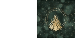 Mix & Match Kerstkaart   Gouden kerstboom Achterkant/Voorkant