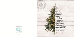 Mix & Match Kerstkaart   Typografische Kerstboom Achterkant/Voorkant